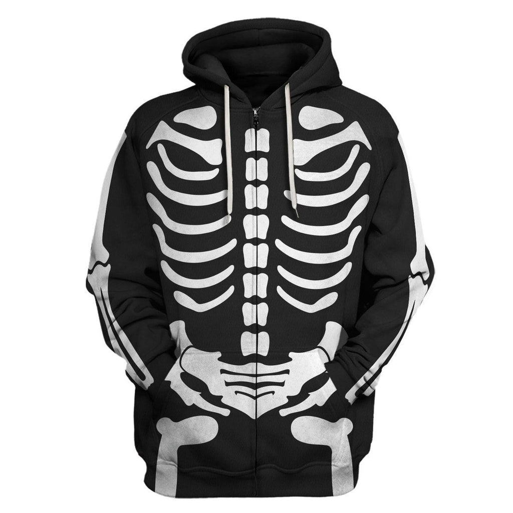 Oodiegang Skeleton Bone Print Halloween Fancy Dress Costume Hoodie Sweatshirt T-Shirt Tracksuit - Oodiegang.com