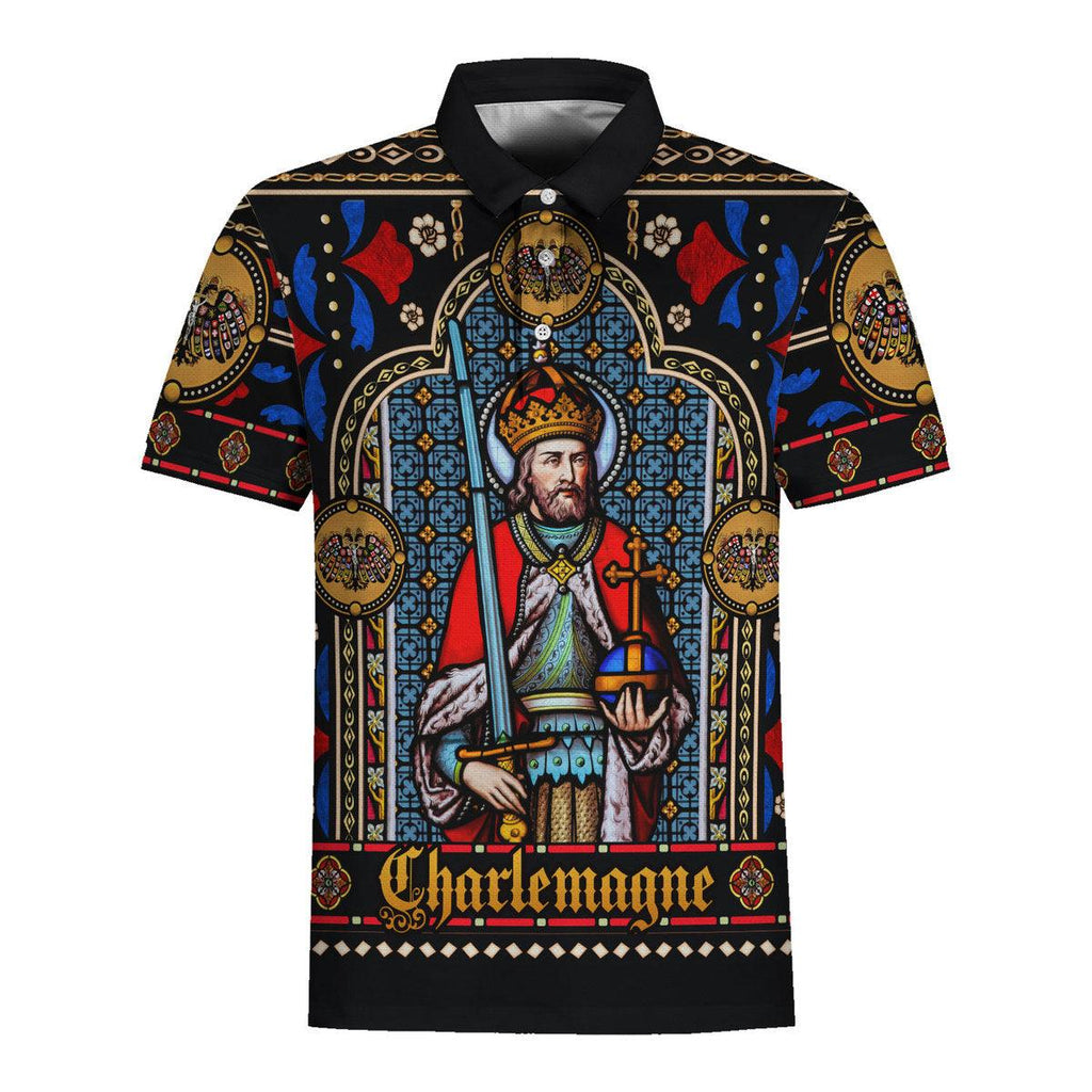 Oodiegang Stained Glass - Charlemagne Hawaiian Shirt Polo Shirt Beach short - Oodiegang.com