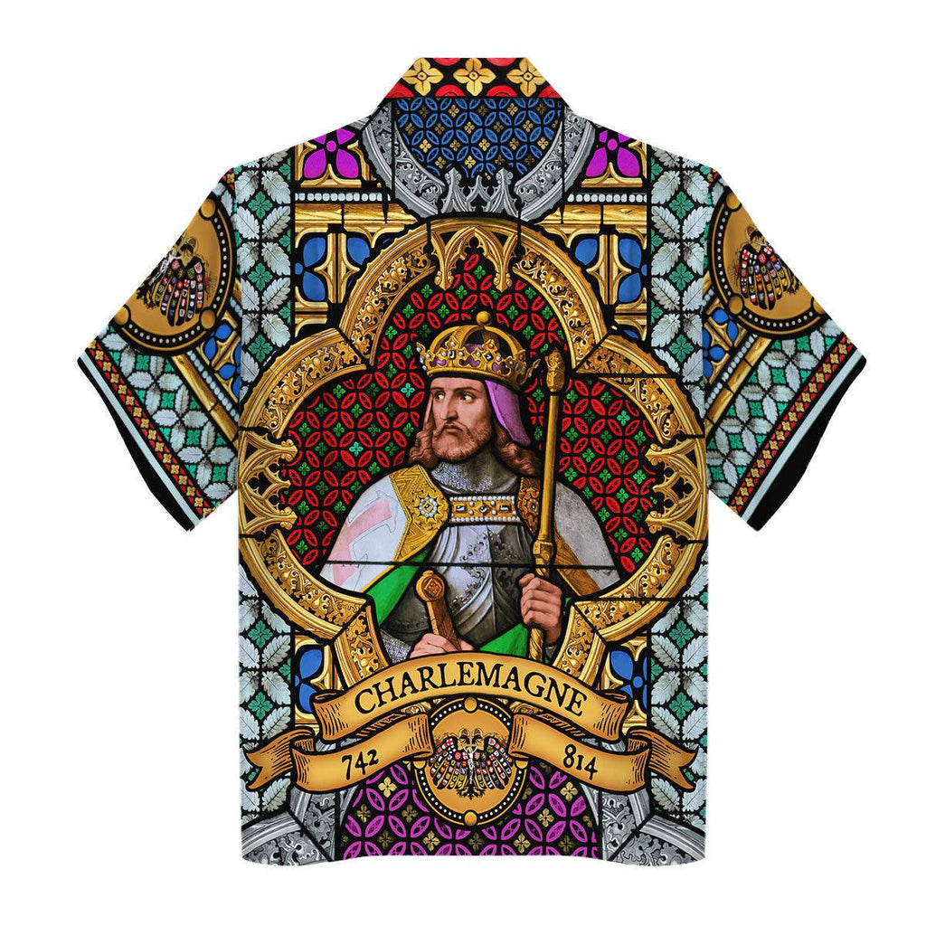 Oodiegang Stained Glass Window of Charlemagne Hawaiian Shirt Polo Shirt Beach short - Oodiegang.com