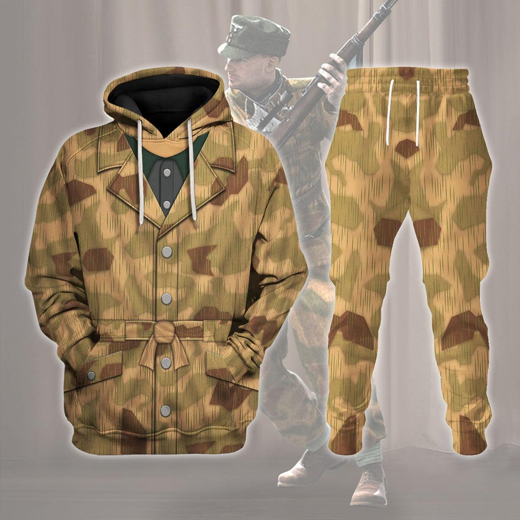 OodieGang Sumpftarnmuster Swamp Pattern German World War II Camouflage Patterns Costume Hoodie Sweatshirt T-Shirt Tracksuit - OodieGang.com