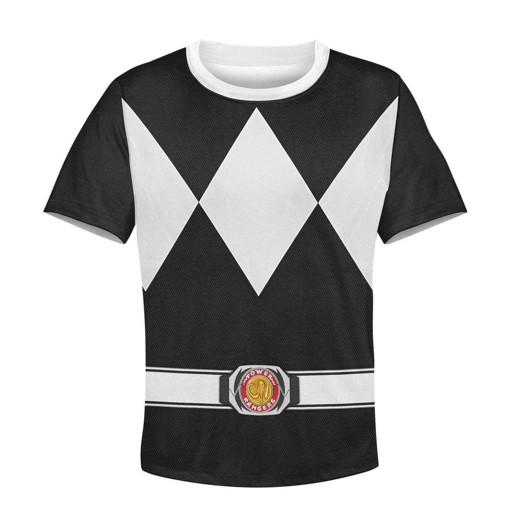 OodieGang Unisex Kid Tops Black Ranger Mighty Morphin Kid 3D Apparel - OodieGang.com