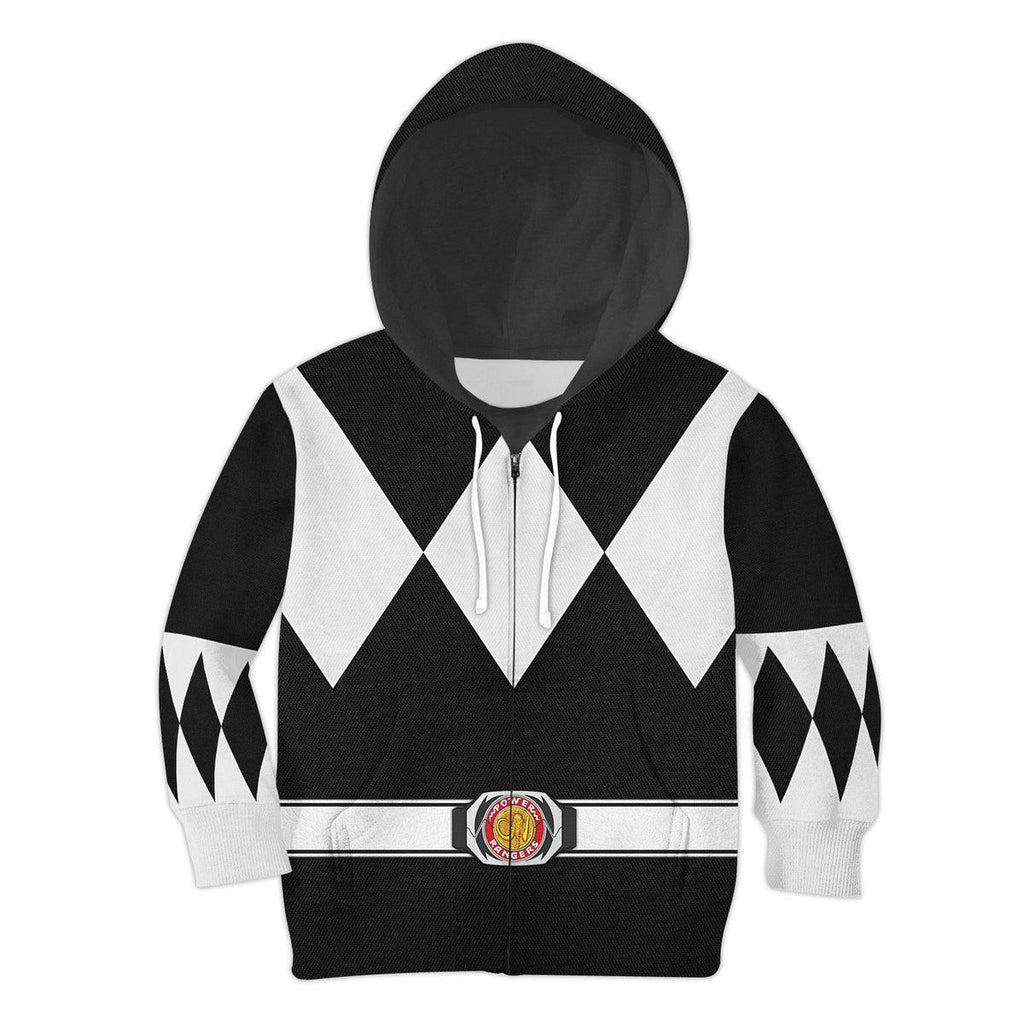 OodieGang Unisex Kid Tops Black Ranger Mighty Morphin Kid 3D Apparel - OodieGang.com