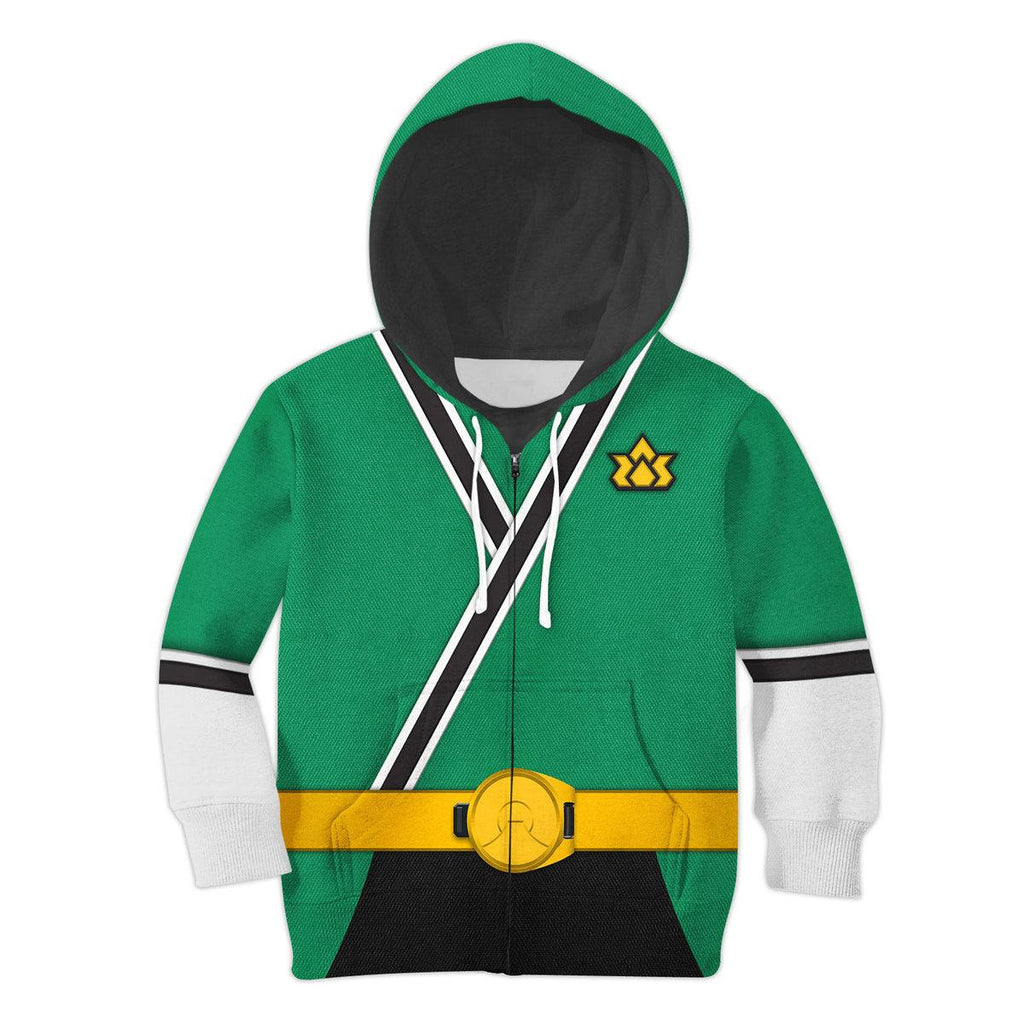 Oodiegang Unisex Kid Tops Green Power Rangers Samurai 3D Apparel - DucG