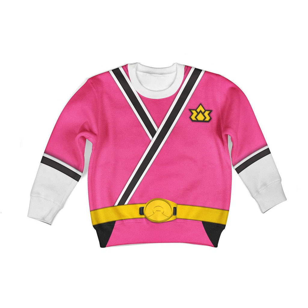 Oodiegang Unisex Kid Tops Pink Power Rangers Samurai 3D Apparel - DucG