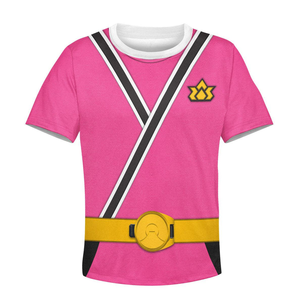 Oodiegang Unisex Kid Tops Pink Power Rangers Samurai 3D Apparel - DucG