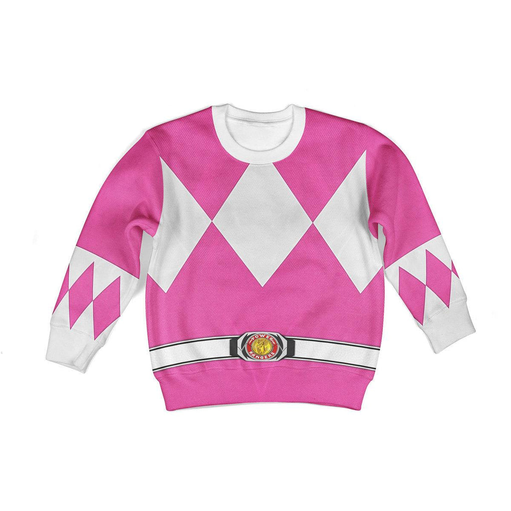 OodieGang Unisex Kid Tops Pink Ranger Mighty Morphin Kid 3D Apparel - OodieGang.com