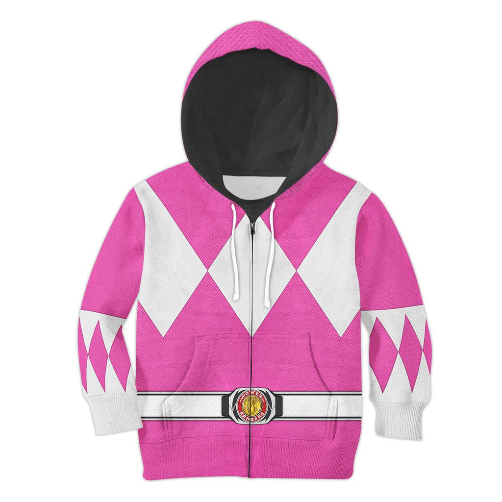 OodieGang Unisex Kid Tops Pink Ranger Mighty Morphin Kid 3D Apparel - OodieGang.com