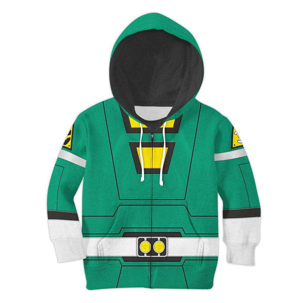 OodieGang Unisex Kid Tops Power Rangers Turbo Green 3D Apparel - OodieGang.com