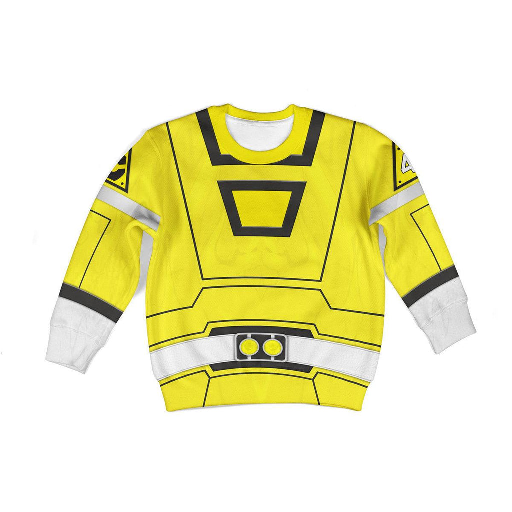 OodieGang Unisex Kid Tops Power Rangers Turbo Yellow 3D Apparel - OodieGang.com