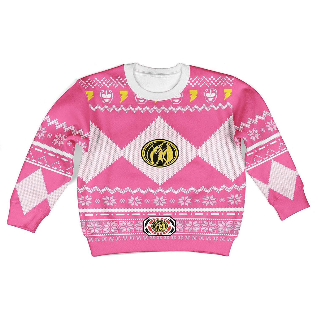 OodieGang Unisex Kid Tops Pullover Sweatshirt Pink Power Ranger 3D Apparel - OodieGang.com