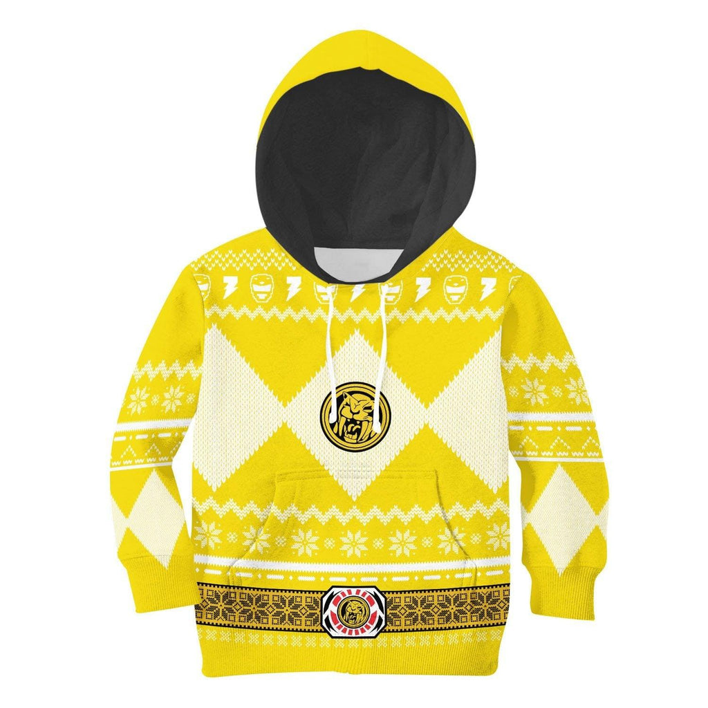 OodieGang Unisex Kid Tops Pullover Sweatshirt Yellow Power Ranger 3D Apparel - OodieGang.com