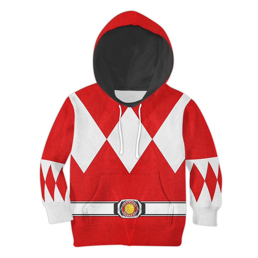 OodieGang Unisex Kid Tops Red Ranger Mighty Morphin Kid 3D Apparel - OodieGang.com