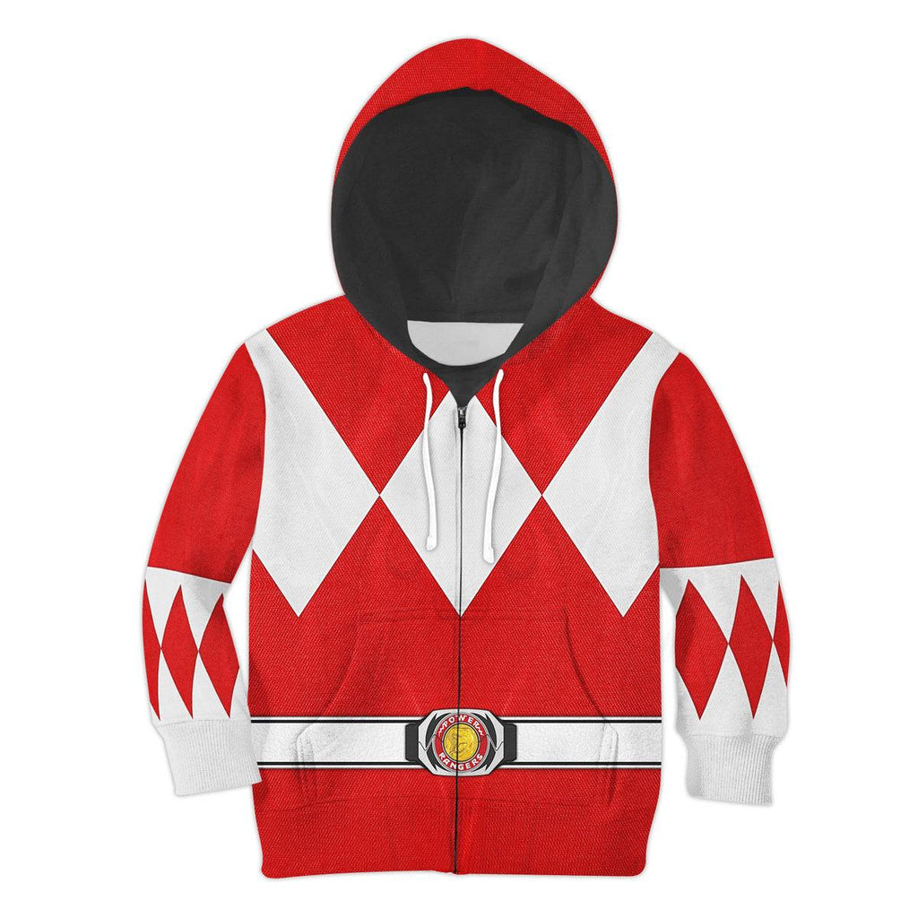 OodieGang Unisex Kid Tops Red Ranger Mighty Morphin Kid 3D Apparel - OodieGang.com