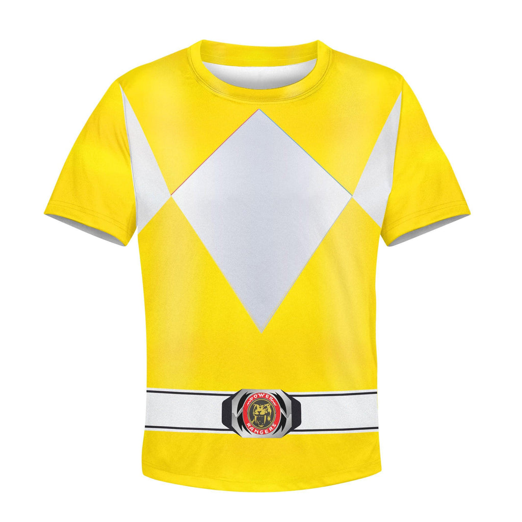 OodieGang Unisex Kid Tops Yellow Power Ranger 3D Apparel - OodieGang.com