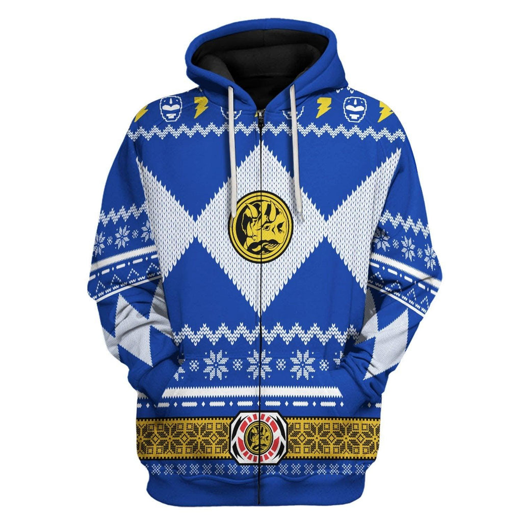 OodieGang Unisex Tops Pullover Sweatshirt Blue Power Ranger 3D Costumes - OodieGang.com