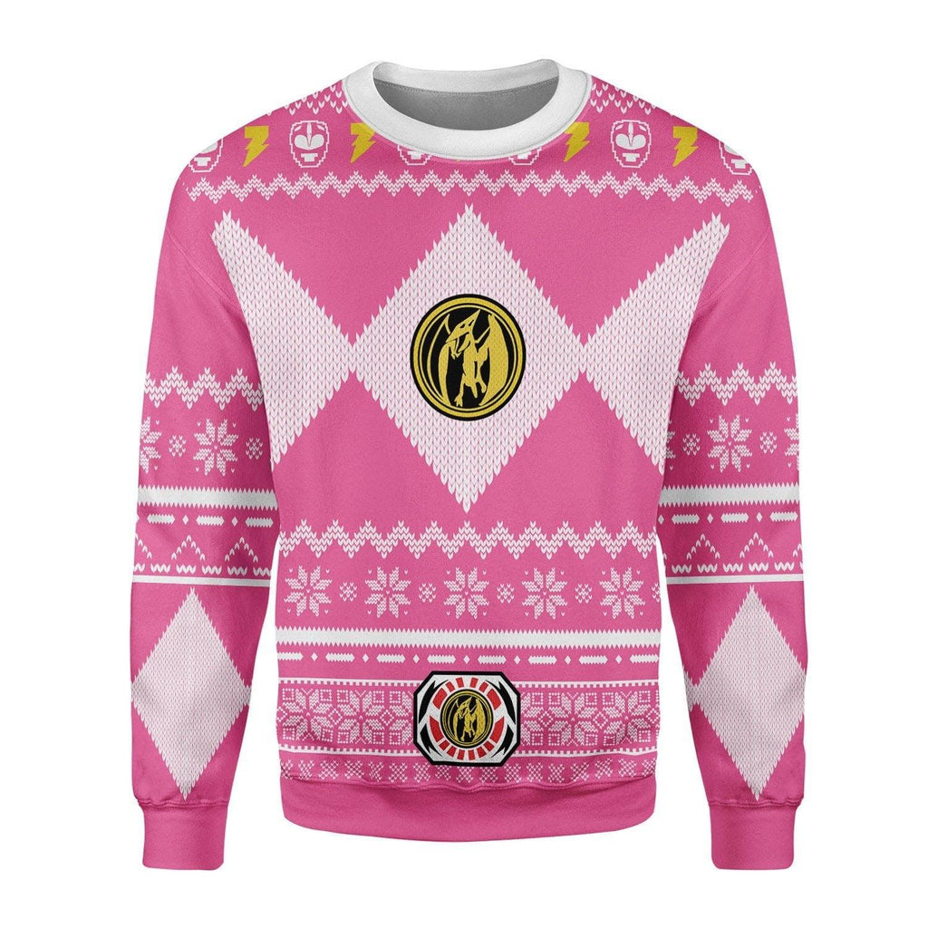 OodieGang Unisex Tops Pullover Sweatshirt Pink Power Ranger 3D Costumes - OodieGang.com