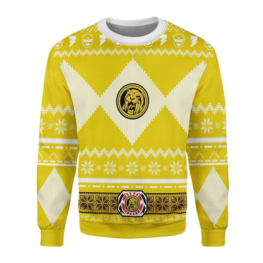 OodieGang Unisex Tops Pullover Sweatshirt Yellow Power Ranger 3D Costumes - OodieGang.com