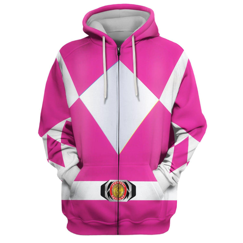 OodieGang Unisex Tracksuit Hoodies Pink Power Ranger 3D Costumes - OodieGang.com