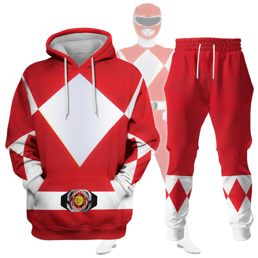 OodieGang Unisex Tracksuit Hoodies Red Power Ranger 3D Costumes - OodieGang.com