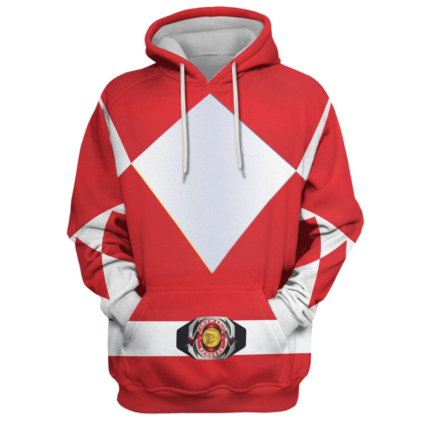 Red Ranger Track Suit MakerHuman Unisex Tracksuit Hoodies Red Power Ranger 3D Costumes ...