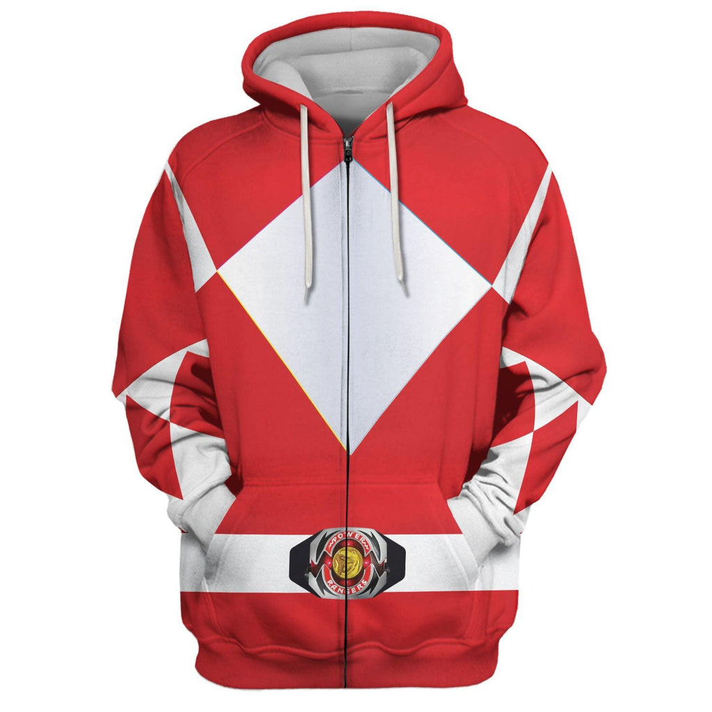 OodieGang Unisex Tracksuit Hoodies Red Power Ranger 3D Costumes - OodieGang.com