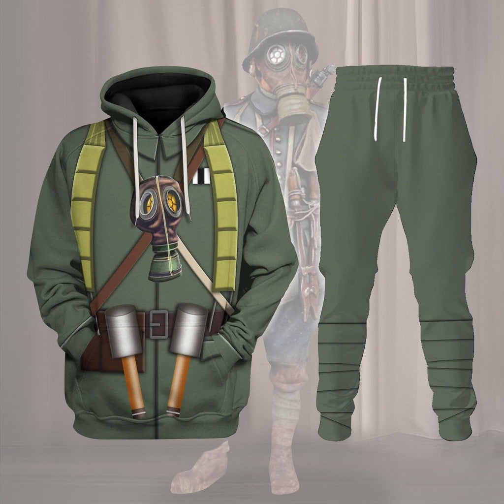 OodieGang WW1 German Sturmtruppen Infantryman Of The Stosstruppen Costume Hoodie Sweatshirt T-Shirt Tracksuit - OodieGang.com