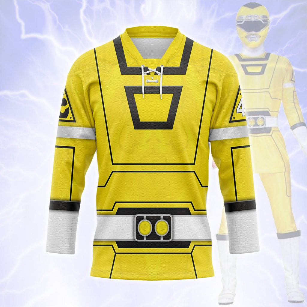 OodieGang Yellow Power Rangers Turbo Hockey Jersey - OodieGang.com