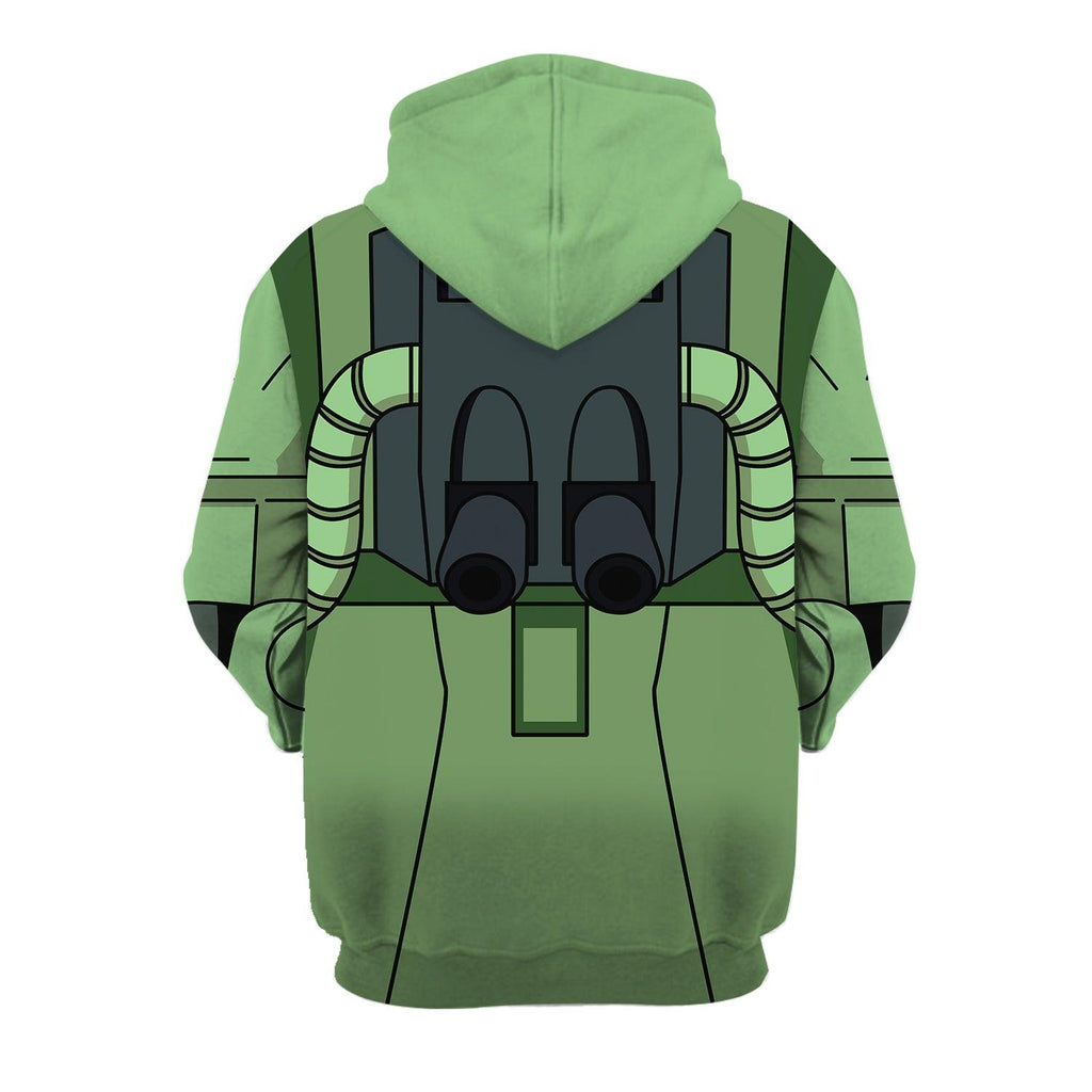 OodieGang Zaku II Mobile Suit Gundam Costume All Over Print Tracksuit Hoodie - OodieGang