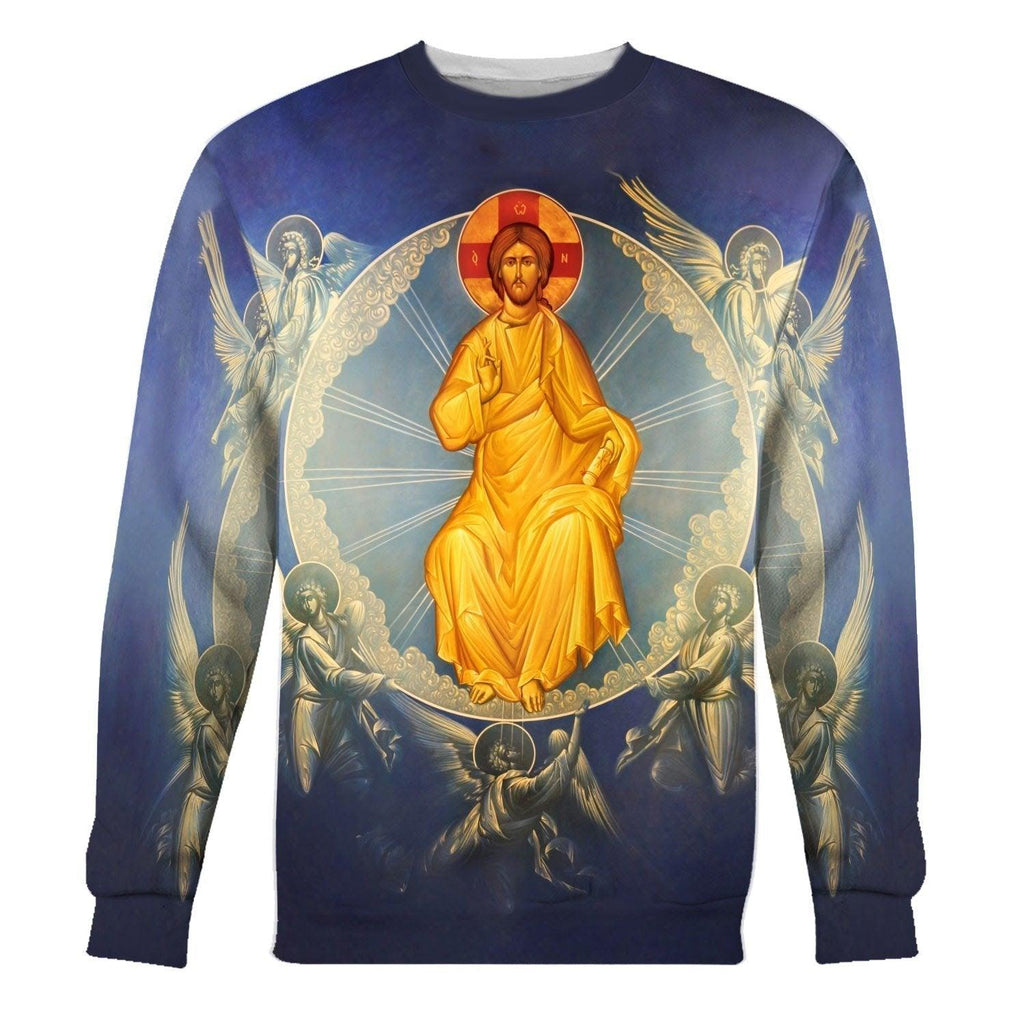 Golden Christ Pantocrator Jesus Eastern Orthodox Sweatshirt - OodieGang