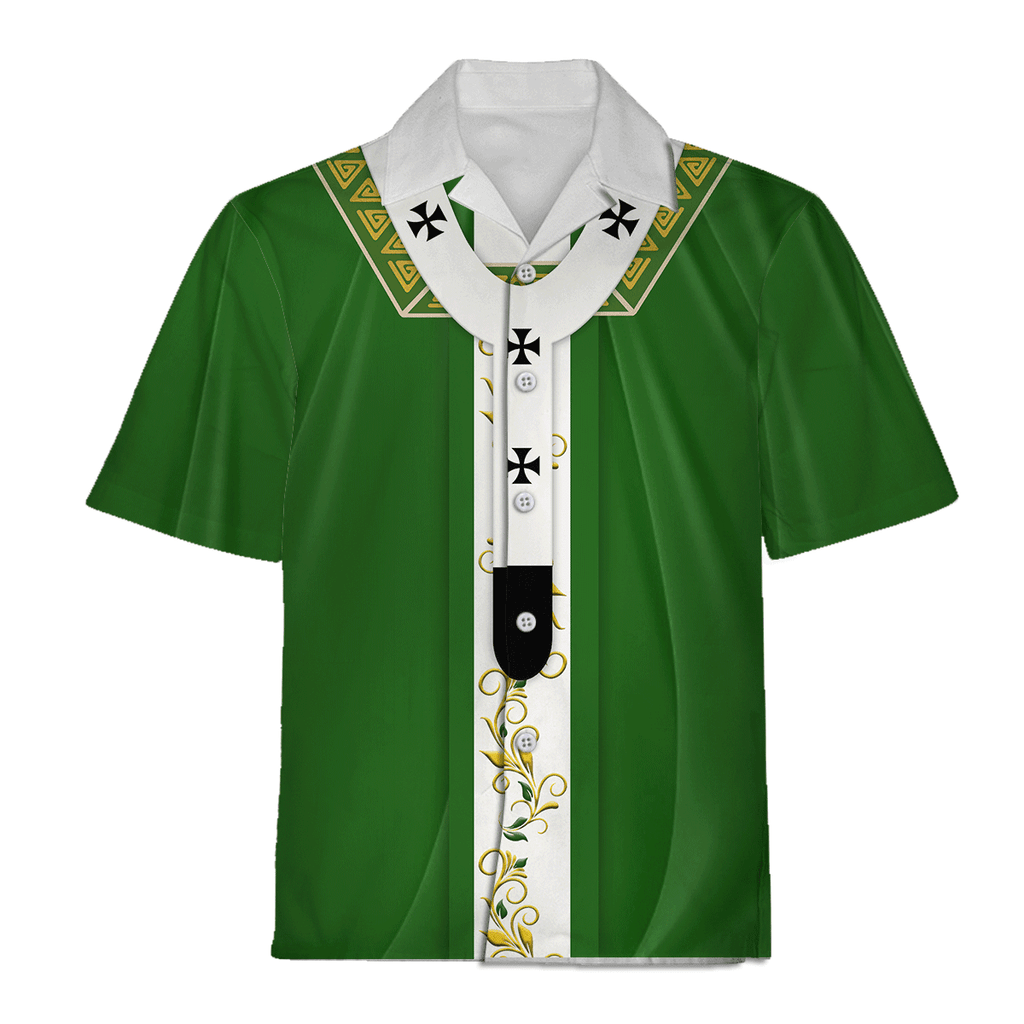 Green Liturgical Vestment Christianity Religion Hawaiian Shirt - OodieGang.com