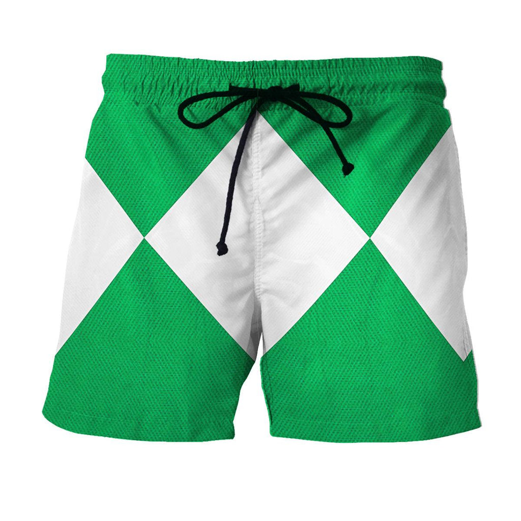 Green Ranger Dragon Shield Hawaiian Shirt Beach Shorts - OodieGang.com