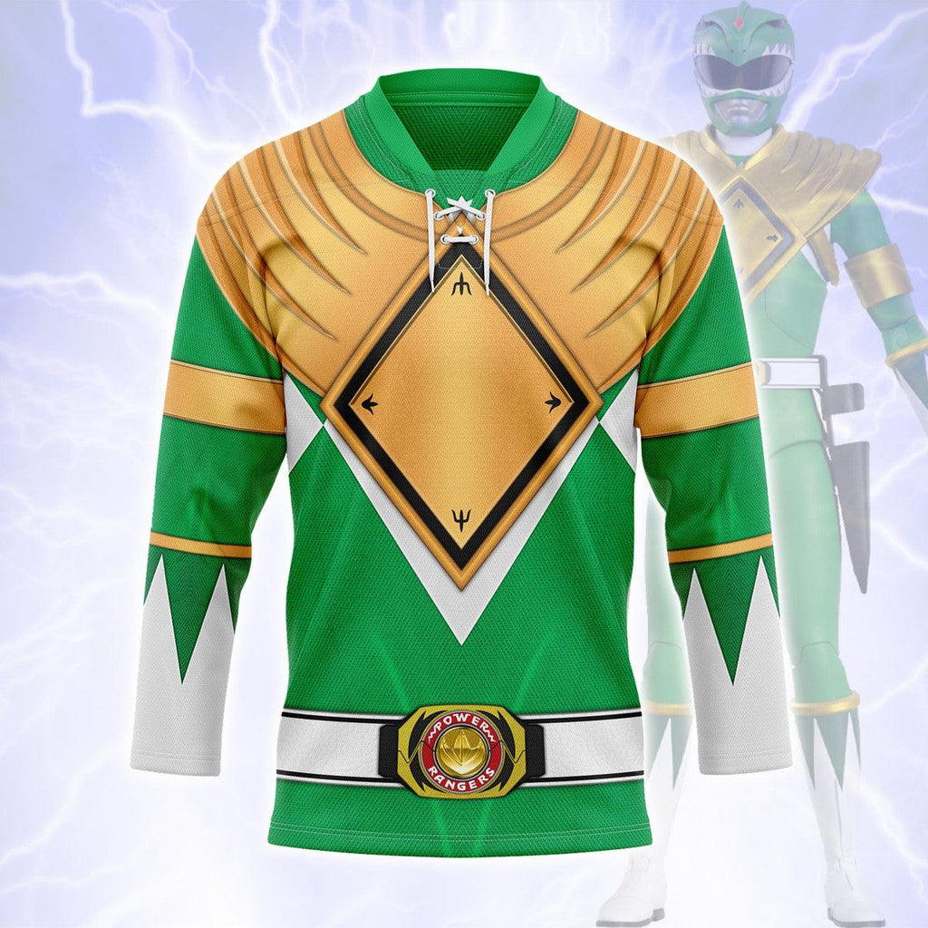 Green Ranger Dragon Shield Hockey Jersey - OodieGang.com