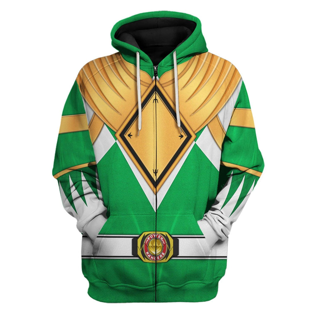 Green Ranger Dragon Shield Hoodies Sweatshirt T-shirt Hawaiian Tracksuit - OodieGang.com