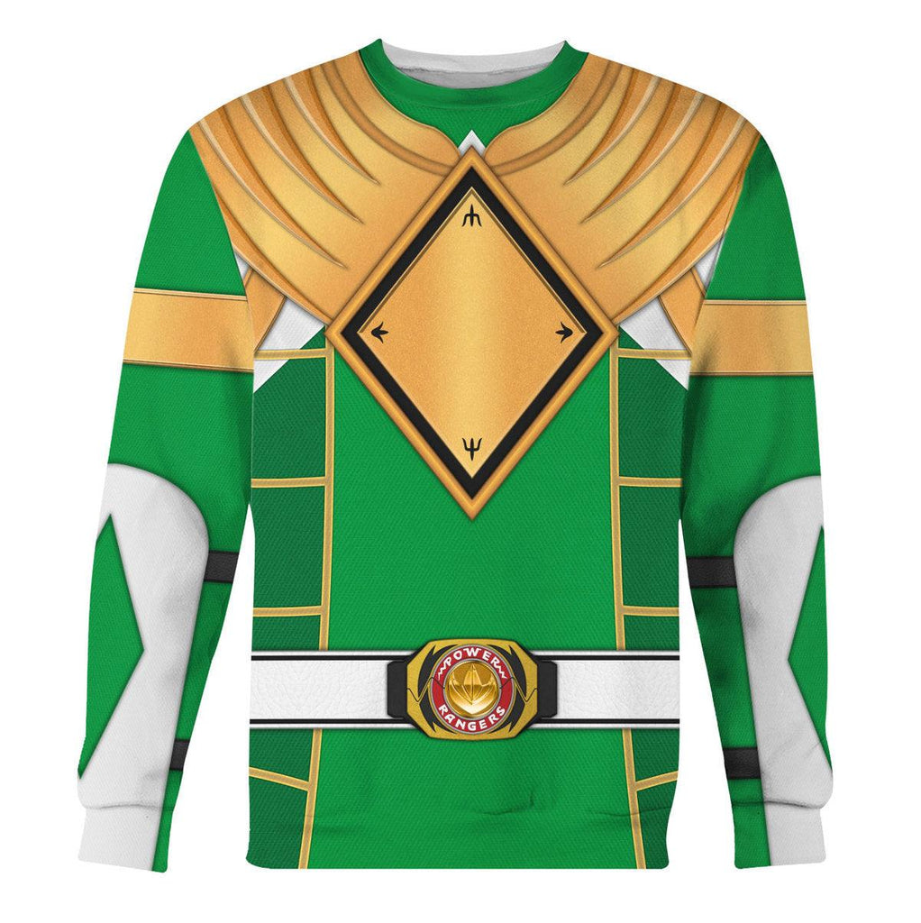 Green Ranger Dragon Shield Mighty Morphin Cosplay Hoodies Sweatshirt T-shirt Hawaiian - OodieGang.com