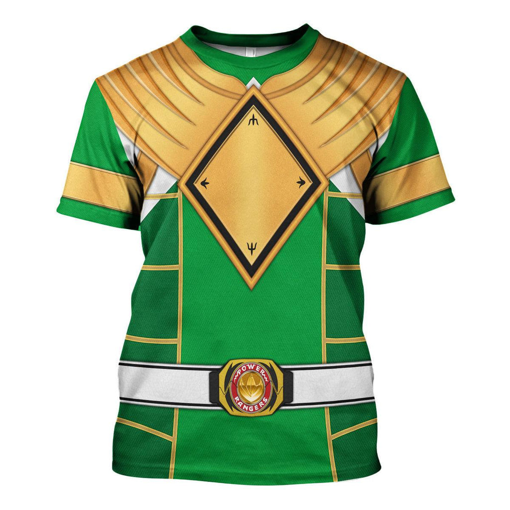 Green Ranger Dragon Shield Mighty Morphin Cosplay Hoodies Sweatshirt T-shirt Hawaiian - OodieGang.com