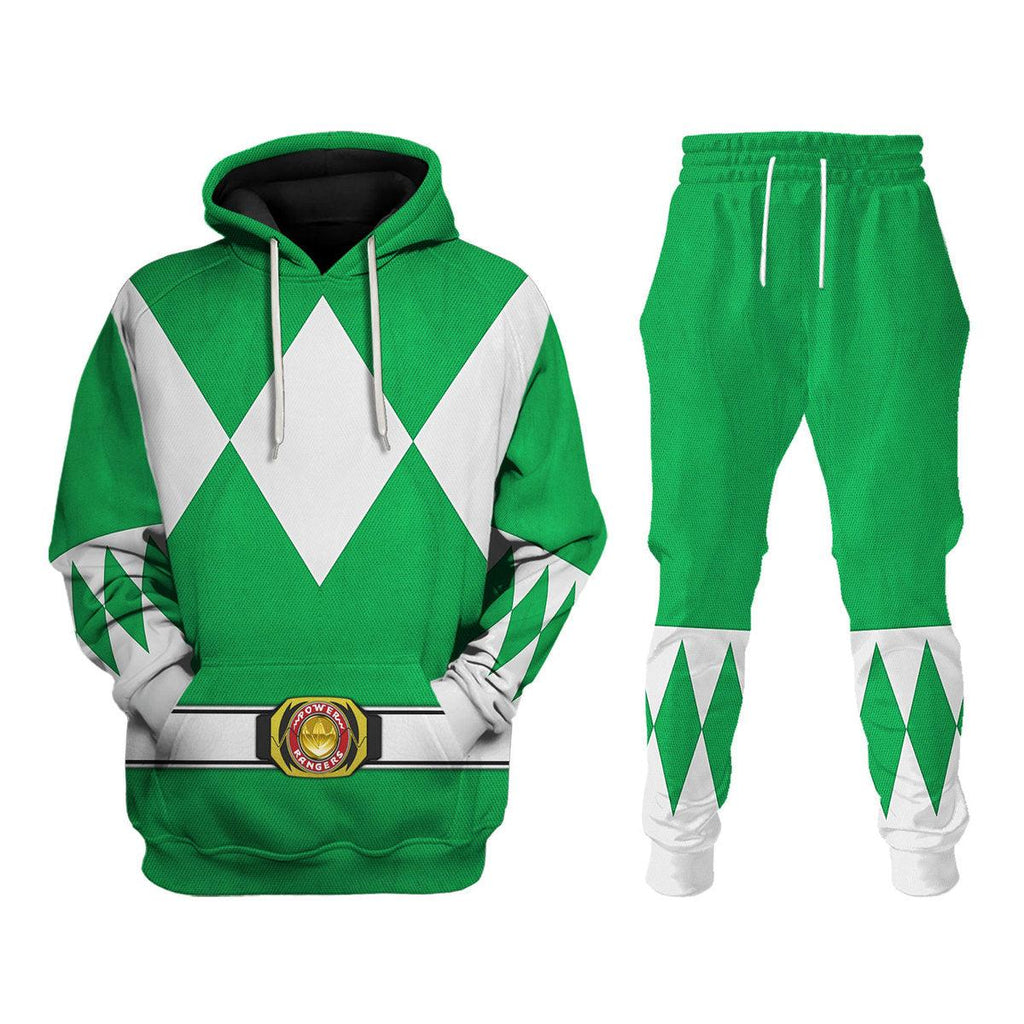 Green Ranger Mighty Morphin Hoodies Sweatshirt T-shirt Hawaiian Tracksuit - OodieGang.com