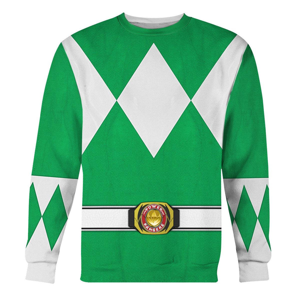 Green Ranger Mighty Morphin Hoodies Sweatshirt T-shirt Hawaiian Tracksuit - OodieGang.com