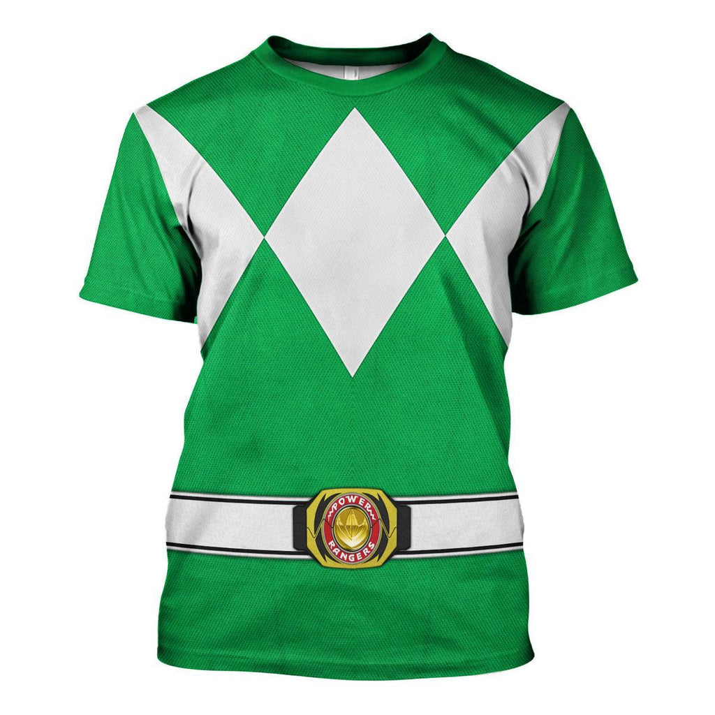 Green Ranger Mighty Morphin Hoodies Sweatshirt T-shirt Hawaiian Tracksuit - OodieGang.com