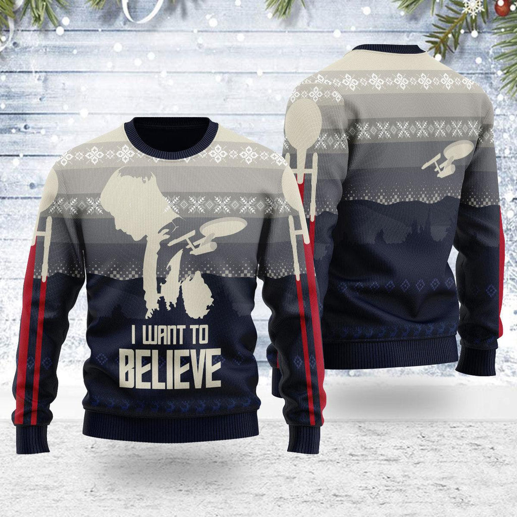 I Want To Believe Christmas Sweater - OodieGang.com