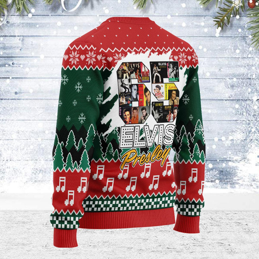 In memory of Elvis Christmas Ugly Sweater - Oodiegang.com