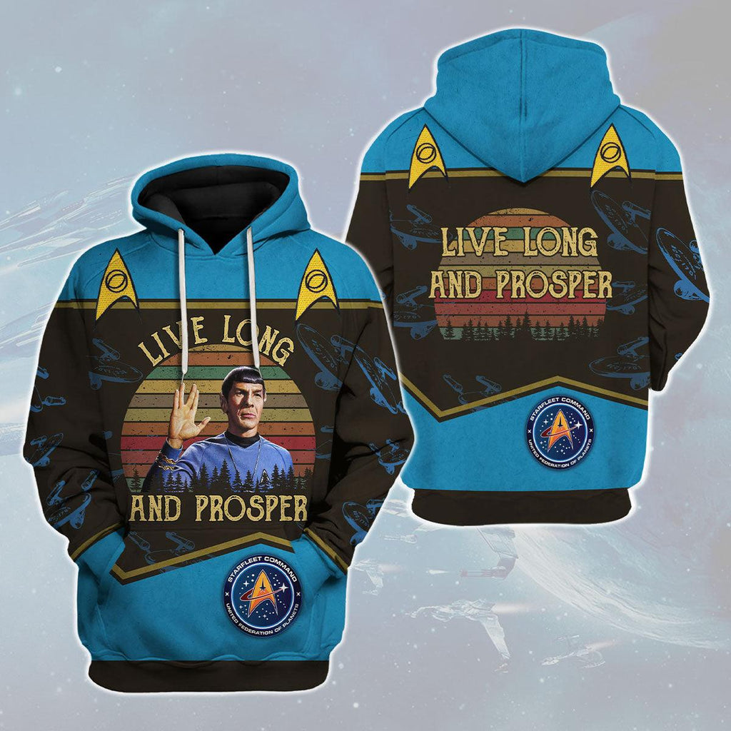 Live Long And Prosper Sunset Retro Vintage Hoodie Sweatshirt T-shirt Apparel - CustomsPig.com