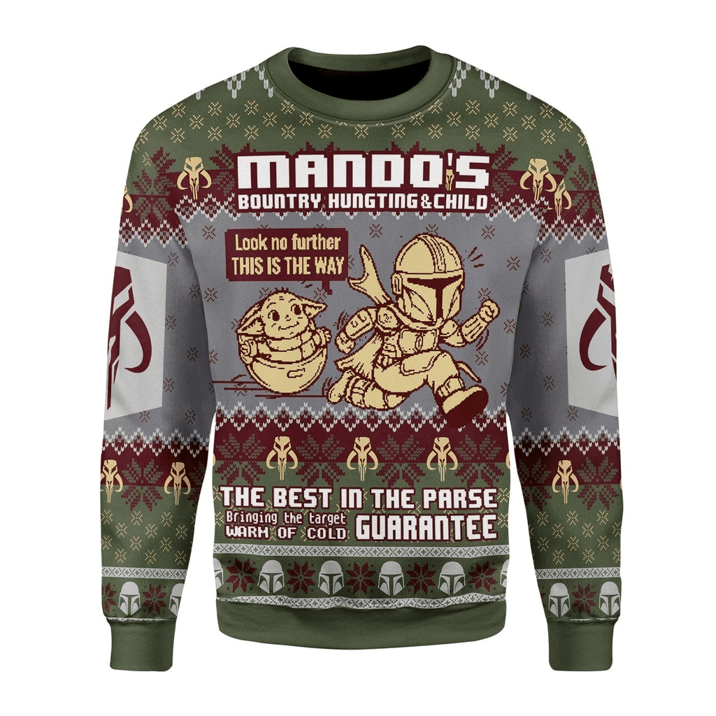 Mando's Bountry Hunting Ugly Christmas Sweater - OodieGang.com