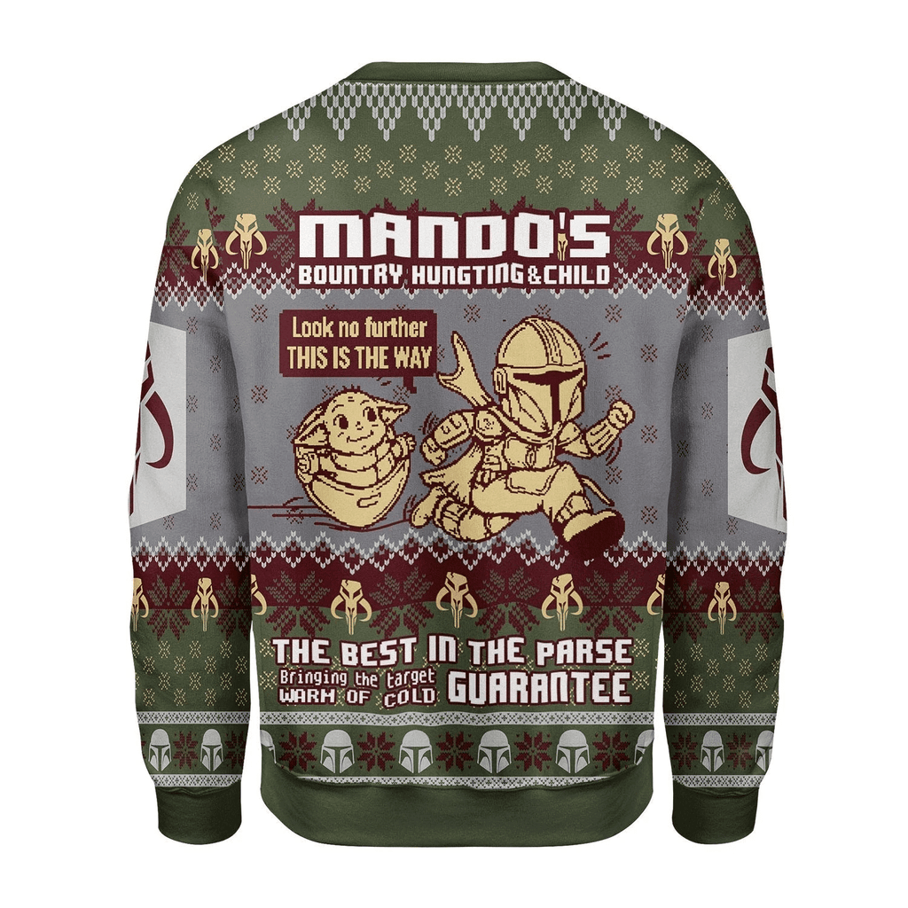 Mando's Bountry Hunting Ugly Christmas Sweater - OodieGang.com