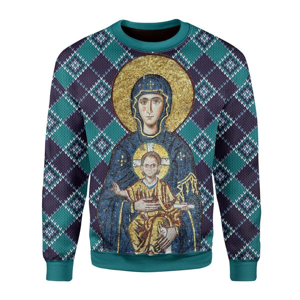 Maria And Jesus In Eastern Orthodox Christmas Sweater - OodieGang