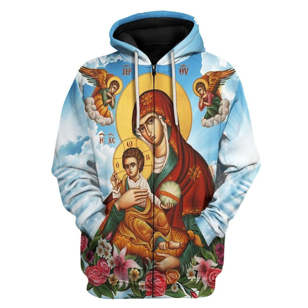 Mary Eastern Christianity Zip Hoodie - OodieGang