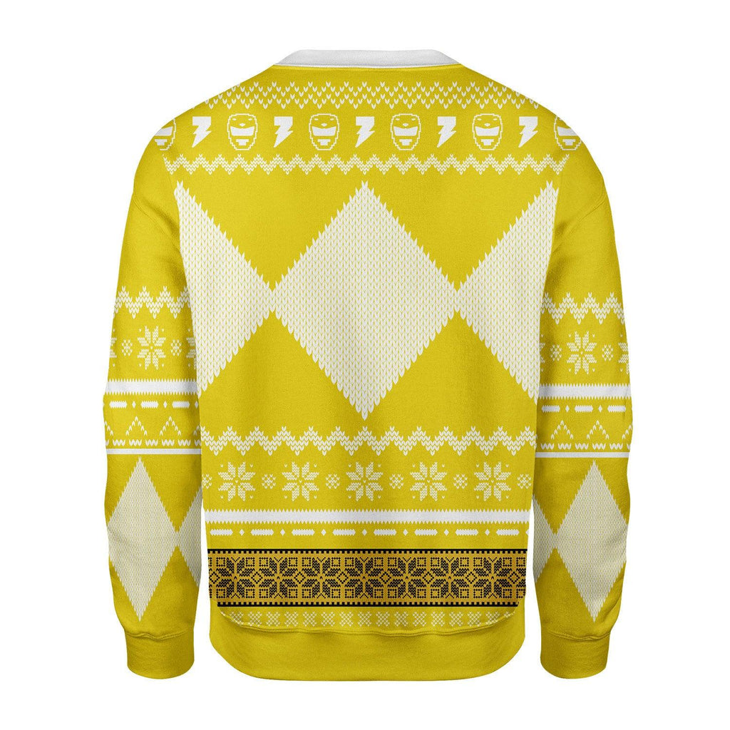 Merry Christmas OodieGang Unisex Christmas Sweater Yellow Power Ranger 3D Apparel - OodieGang.com