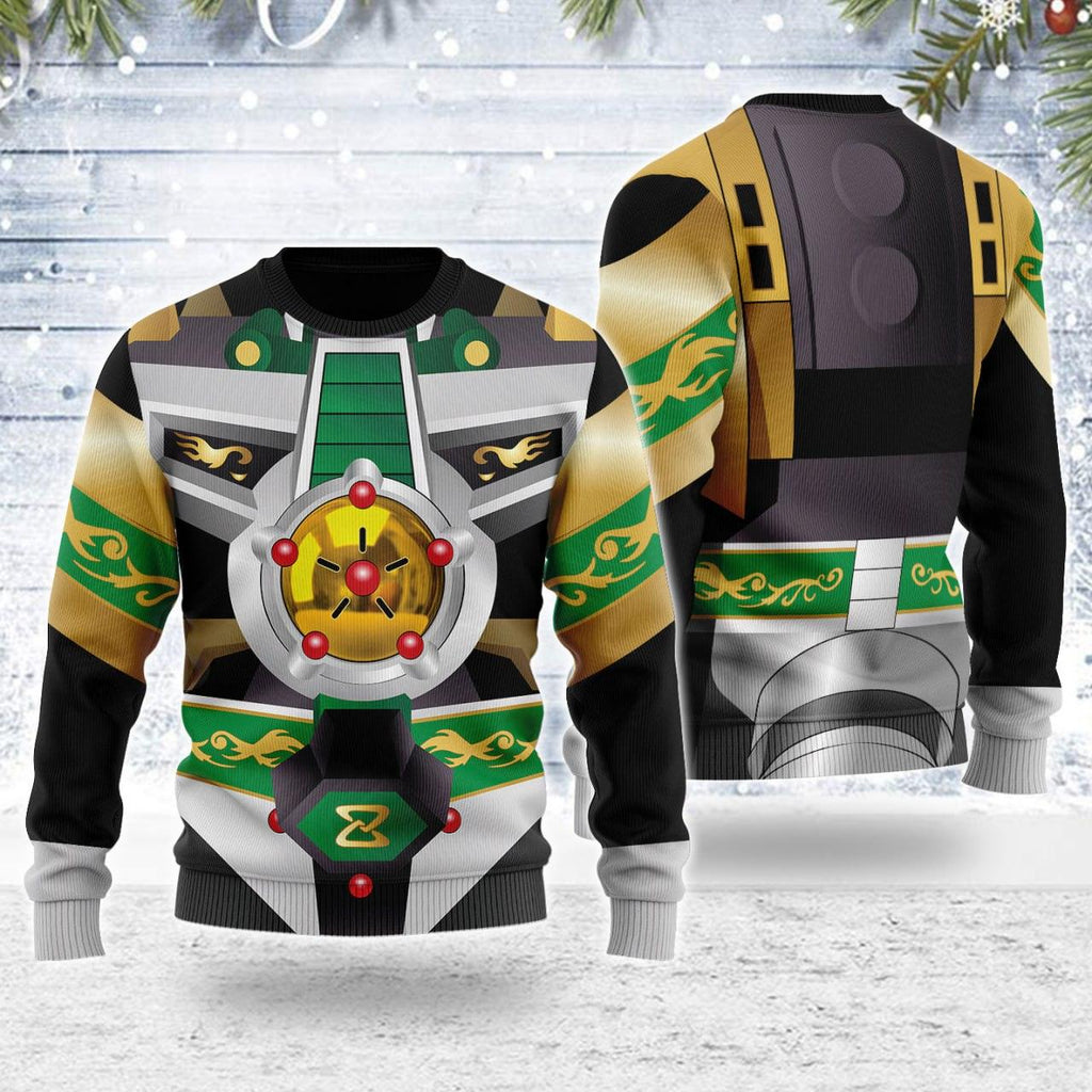 Merry Christmas Legacy Green Dragonzord Unisex Wool Sweater - OodieGang.com