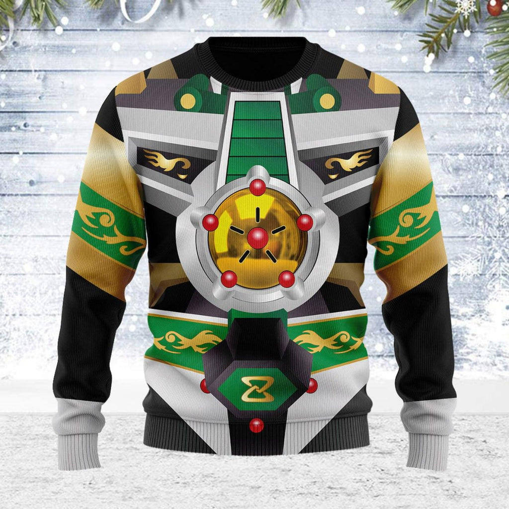 Merry Christmas Legacy Green Dragonzord Unisex Wool Sweater - OodieGang.com