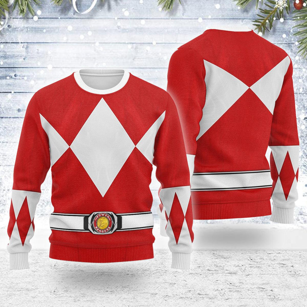 Merry Christmas Red Ranger MM Unisex Wool Sweater - OodieGang.com