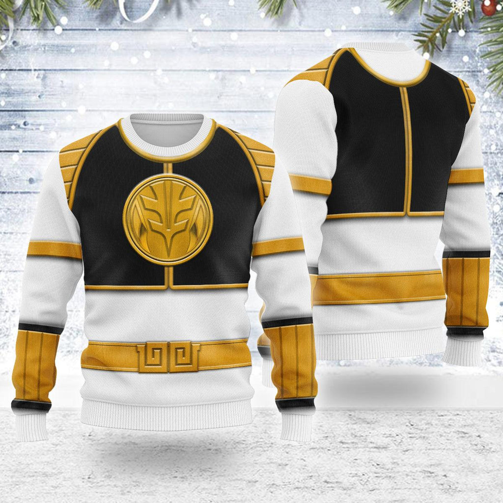 Merry Christmas White Ranger MM Unisex Wool Sweater - OodieGang.com